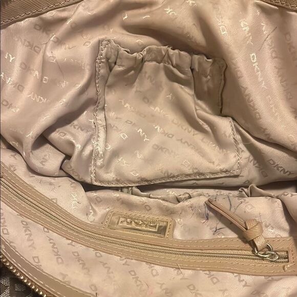 DKNY Brown and Tan Logo Satchel - Picture 13 of 13